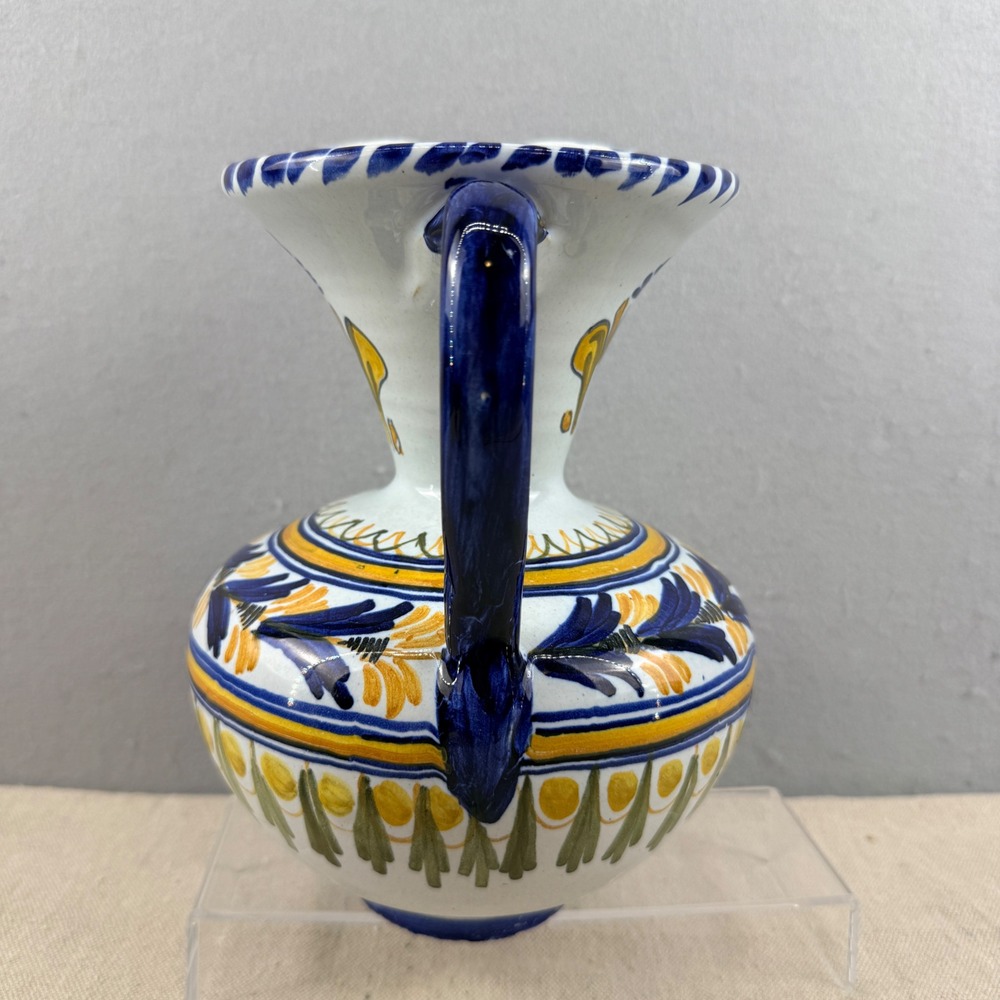 Vintage Spanish Majolica Art Pottery Pitcher Signed VE Monogram Espana - Picture 7 of 13
